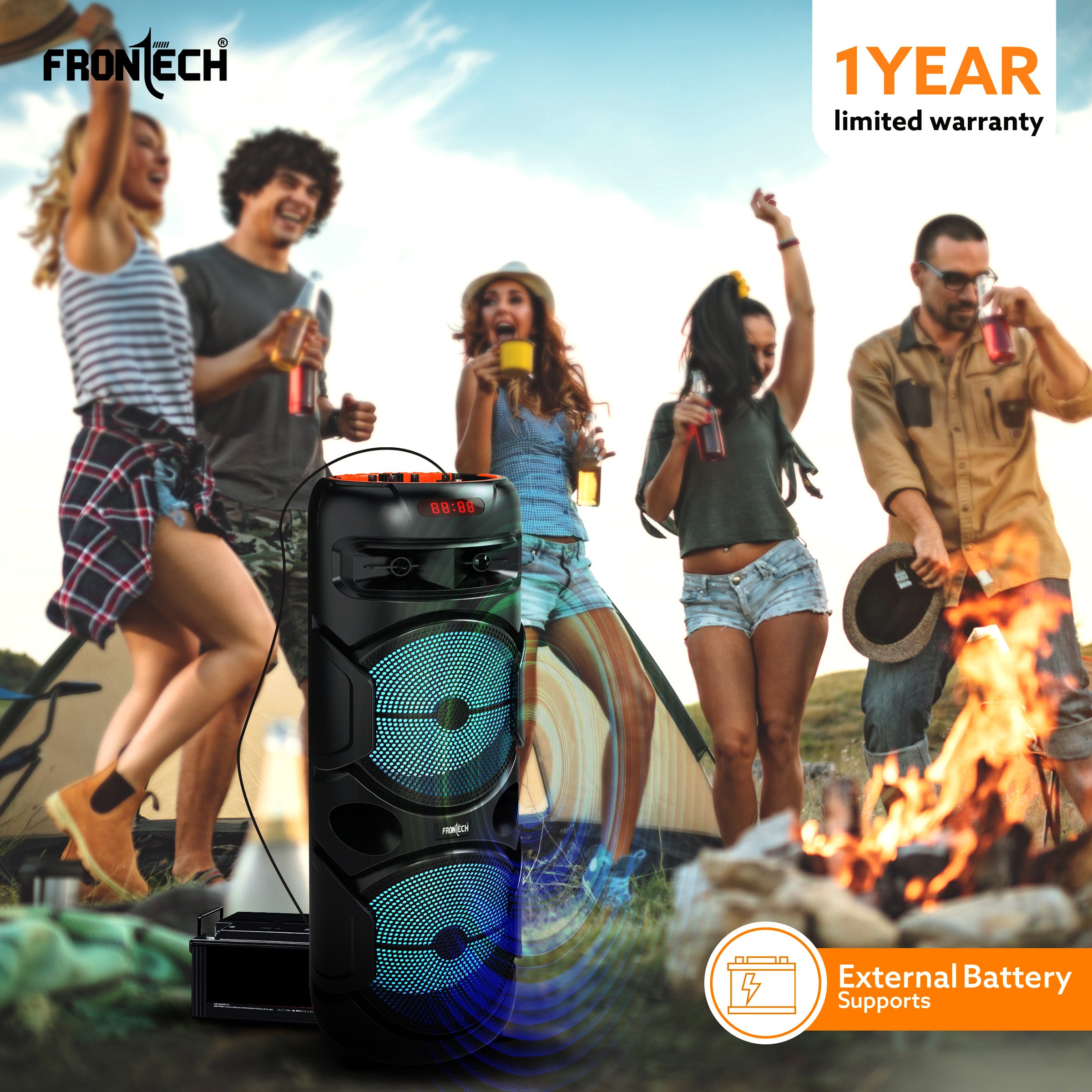 Frontech Spectra TWS Wireless 48W Bluetooth 5.0 Trolley Speaker (SW-0134) Frontech Spectra TWS Wireless 48W Bluetooth 5.0 Trolley Speaker (SW-0134)